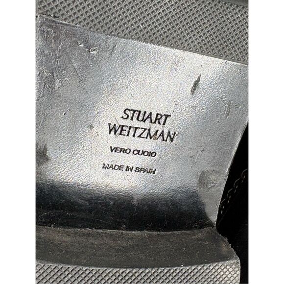 Stuart Weitzman Booties Boots Suede Women Size 8.5‎ Brown Gray Studded Combat - Picture 7 of 10